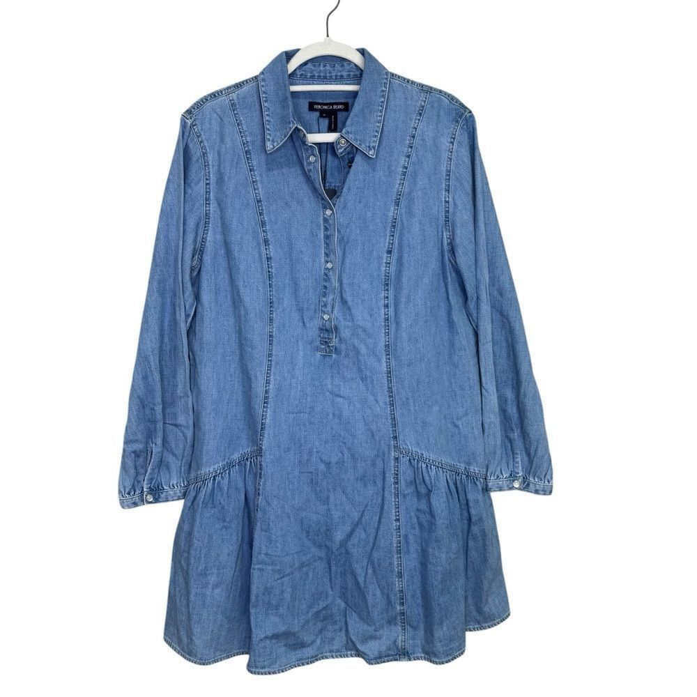 NEW Veronica Beard Chaia Denim Dress Iceberg Size 10 - Picture 7 of 13